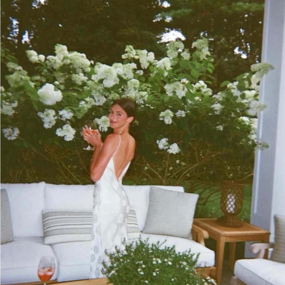 Realisation Par White Silk Satin Elvira Maxi Slip Dress - Picture 3 of 9